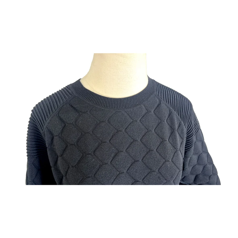 Ted‎ Baker Sweater Womens XS Black Textured Pullover Crewneck Knit Jumper Style